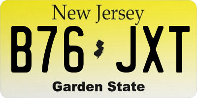 NJ license plate B76JXT