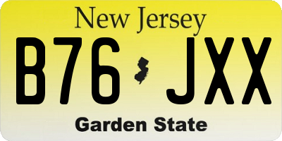 NJ license plate B76JXX