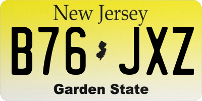 NJ license plate B76JXZ