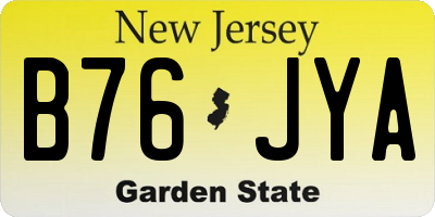 NJ license plate B76JYA