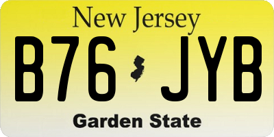 NJ license plate B76JYB
