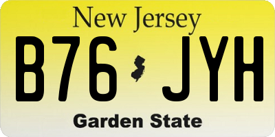 NJ license plate B76JYH