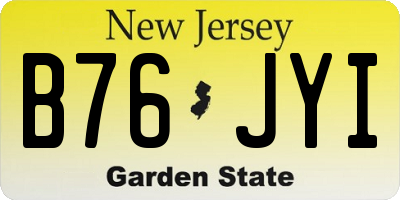NJ license plate B76JYI