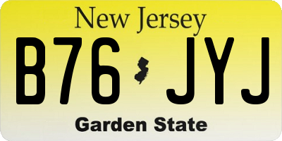 NJ license plate B76JYJ