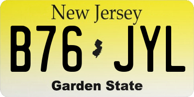 NJ license plate B76JYL