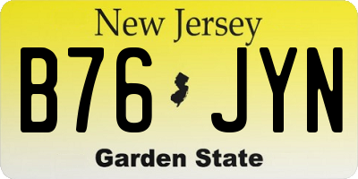 NJ license plate B76JYN