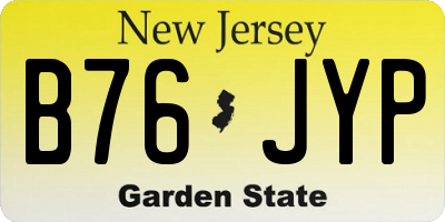 NJ license plate B76JYP