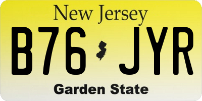 NJ license plate B76JYR