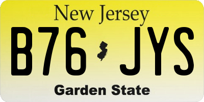 NJ license plate B76JYS