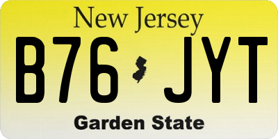 NJ license plate B76JYT