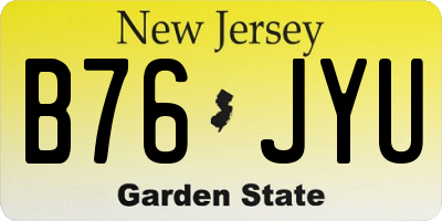 NJ license plate B76JYU