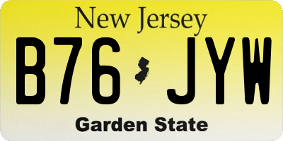 NJ license plate B76JYW