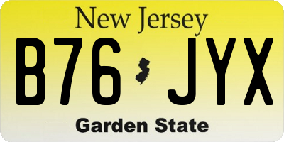 NJ license plate B76JYX