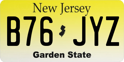 NJ license plate B76JYZ