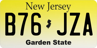 NJ license plate B76JZA