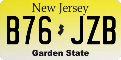NJ license plate B76JZB