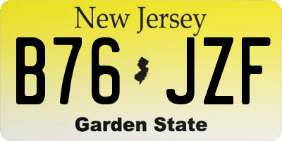 NJ license plate B76JZF