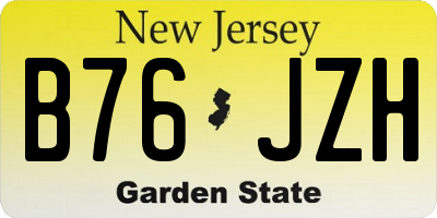NJ license plate B76JZH