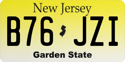 NJ license plate B76JZI
