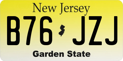 NJ license plate B76JZJ