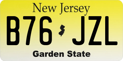 NJ license plate B76JZL
