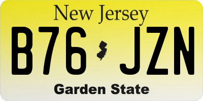 NJ license plate B76JZN