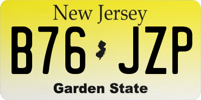 NJ license plate B76JZP
