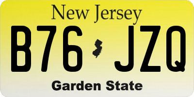 NJ license plate B76JZQ