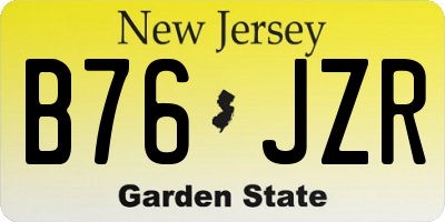 NJ license plate B76JZR