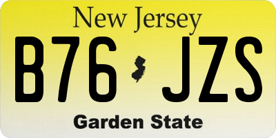 NJ license plate B76JZS