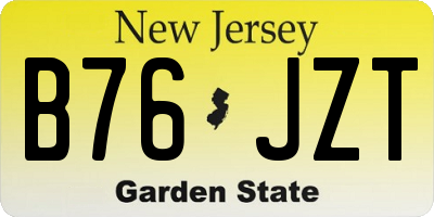 NJ license plate B76JZT
