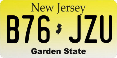 NJ license plate B76JZU