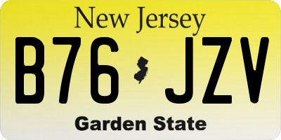 NJ license plate B76JZV