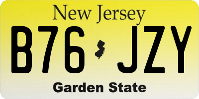 NJ license plate B76JZY