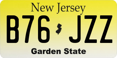 NJ license plate B76JZZ