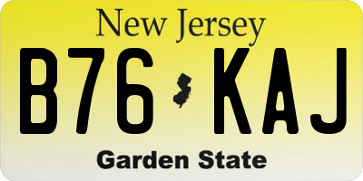 NJ license plate B76KAJ