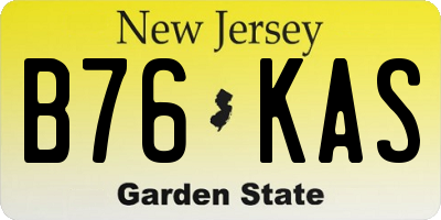 NJ license plate B76KAS