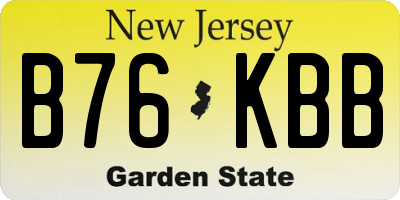 NJ license plate B76KBB