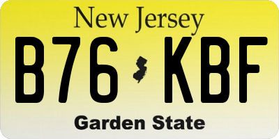 NJ license plate B76KBF