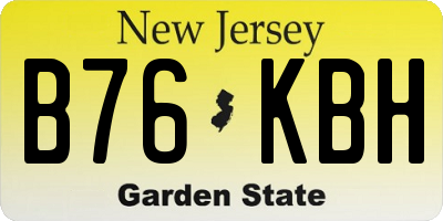 NJ license plate B76KBH