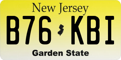 NJ license plate B76KBI