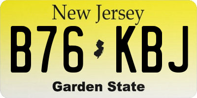 NJ license plate B76KBJ