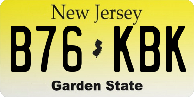 NJ license plate B76KBK