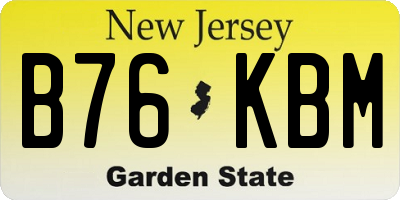 NJ license plate B76KBM
