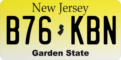NJ license plate B76KBN