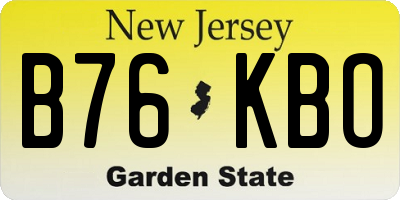 NJ license plate B76KBO