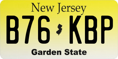 NJ license plate B76KBP