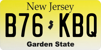 NJ license plate B76KBQ