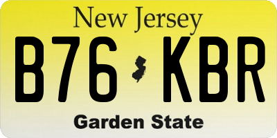 NJ license plate B76KBR