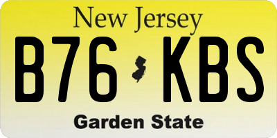 NJ license plate B76KBS